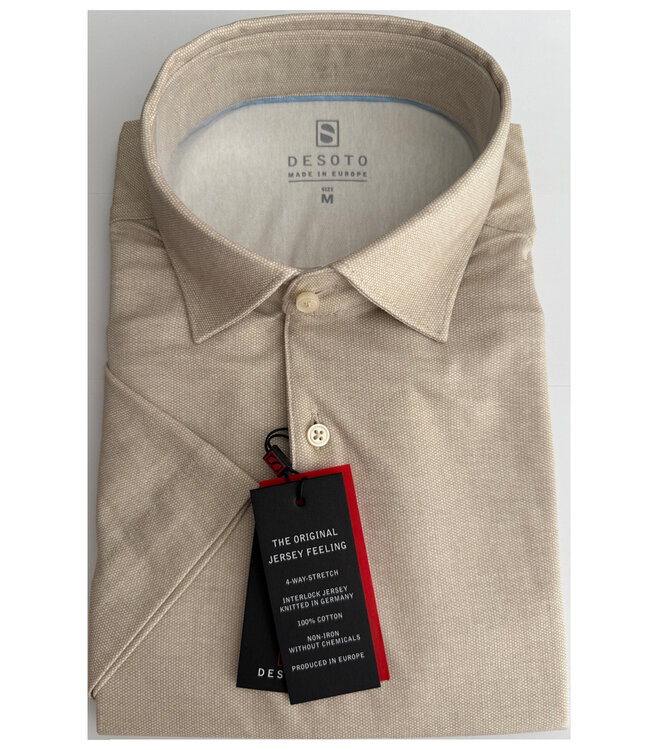 Desoto 83037-3 810 korte mouw polo beige print
