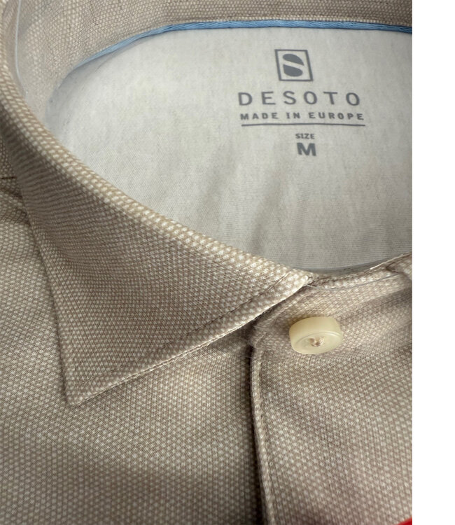 Desoto 83037-3 810 korte mouw polo beige print