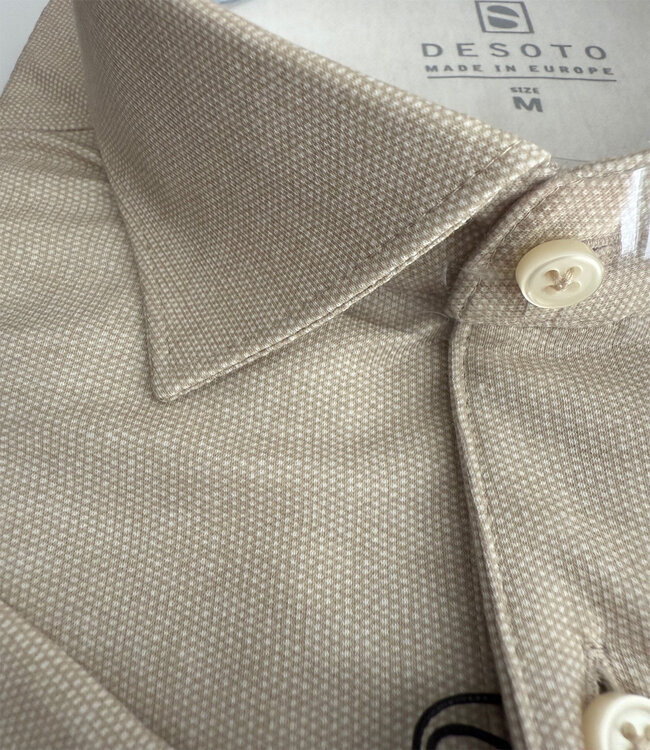 Desoto 83037-3 810 korte mouw polo beige print