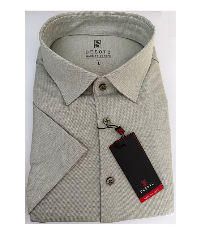 Desoto 97032-3 603 korte mouw overhemd light green pique