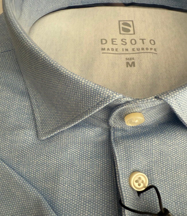 Desoto 97037-3 520 korte mouw polo lichtblauw print