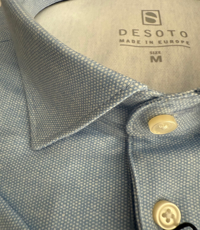 Desoto 97037-3 520 korte mouw polo lichtblauw print