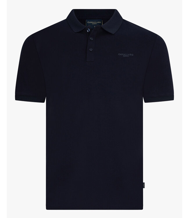 Cavallaro Loreto heren polo donkerblauw dark blue katoen stretch