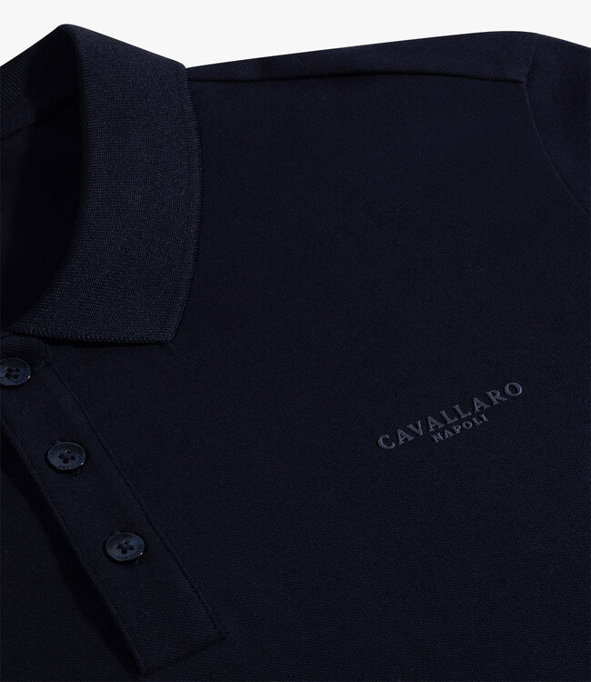 Cavallaro Loreto heren polo donkerblauw dark blue katoen stretch