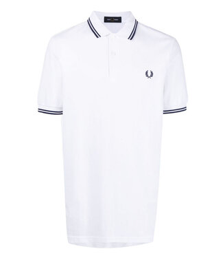 Fred Perry Twin Tipped polo wit met donkerblauw logo