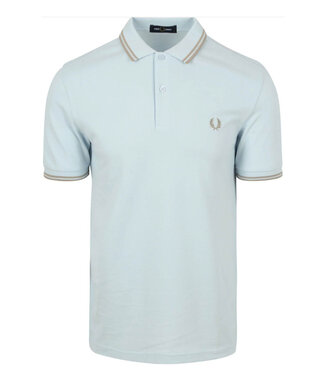 Fred Perry Twin Tipped polo lichtblauw met grijs logo