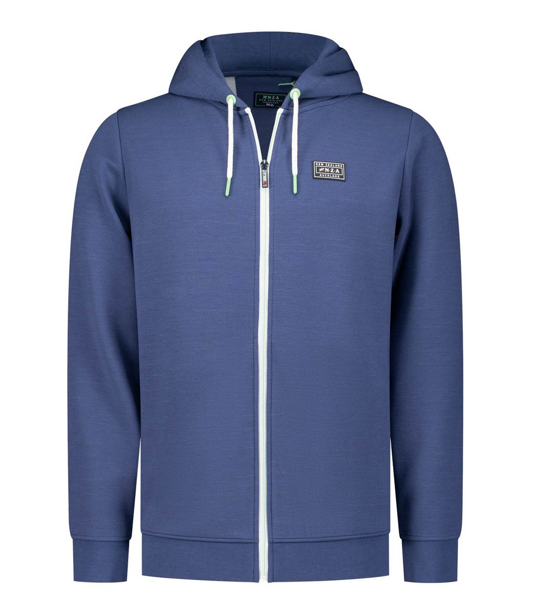 NZA Julian 25BN310 1653 Dusk Navy sweat vest blauw met capuchon