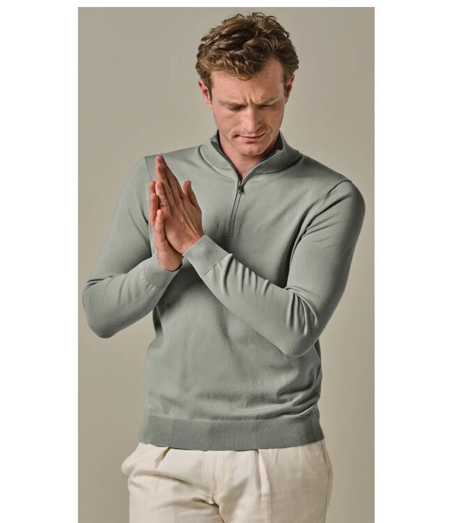 Profuomo PPWJ10007G mint groen pullover zipper met ritsje