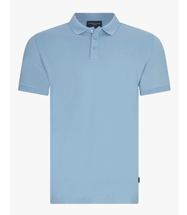 Cavallaro Loreto heren polo blauw grey blue katoen stretch
