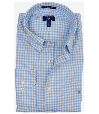 Gant blauw wit ruitje lange mouw
