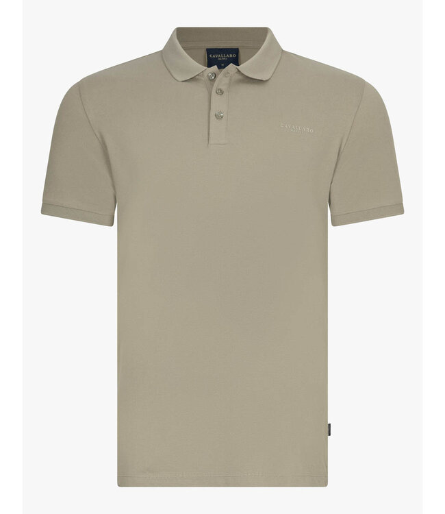 Cavallaro Loreto heren polo olijfgroen light green katoen stretch