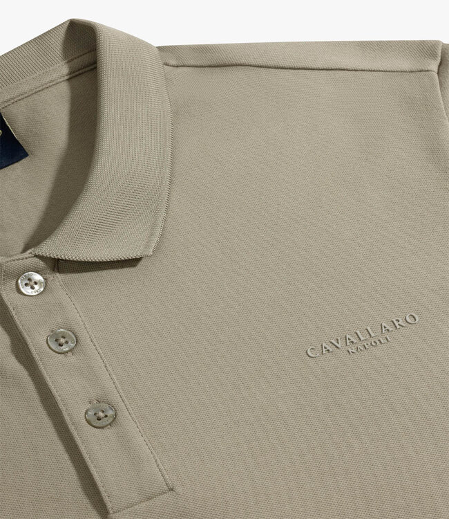 Cavallaro Loreto heren polo olijfgroen light green katoen stretch