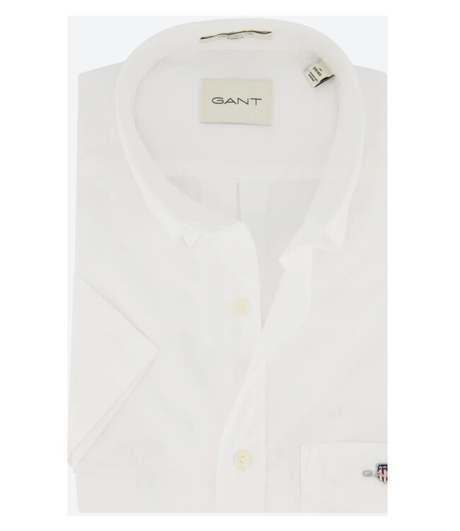 Gant 3000101-110 heren overhemd wit korte mouw