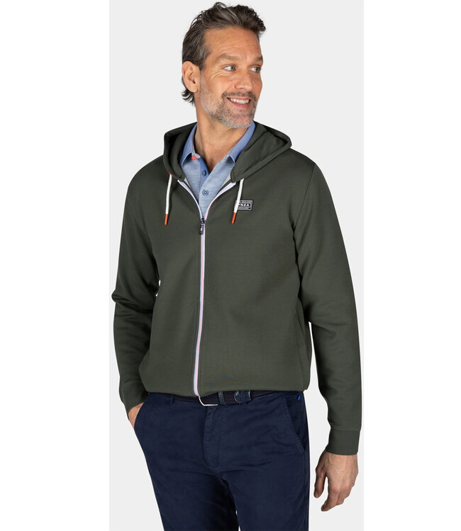 New Zealand Auckland Julian 25BN310 1737 Jungle Green sweat vest donkergroen met capuchon