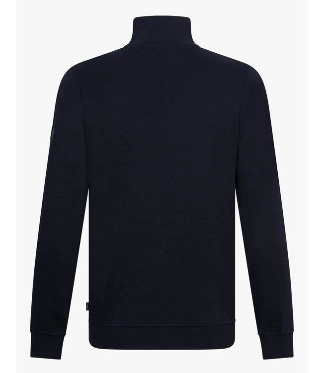 Cavallaro 120252005 Limited Edition Doblo heren sweat zipper met ritsje donkerblauw half zip sweat
