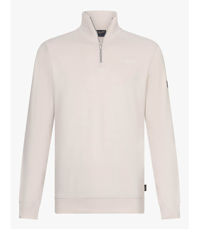 Cavallaro 120252005 Limited Edition Doblo heren sweat zipper met ritsje beige kit half zip sweat
