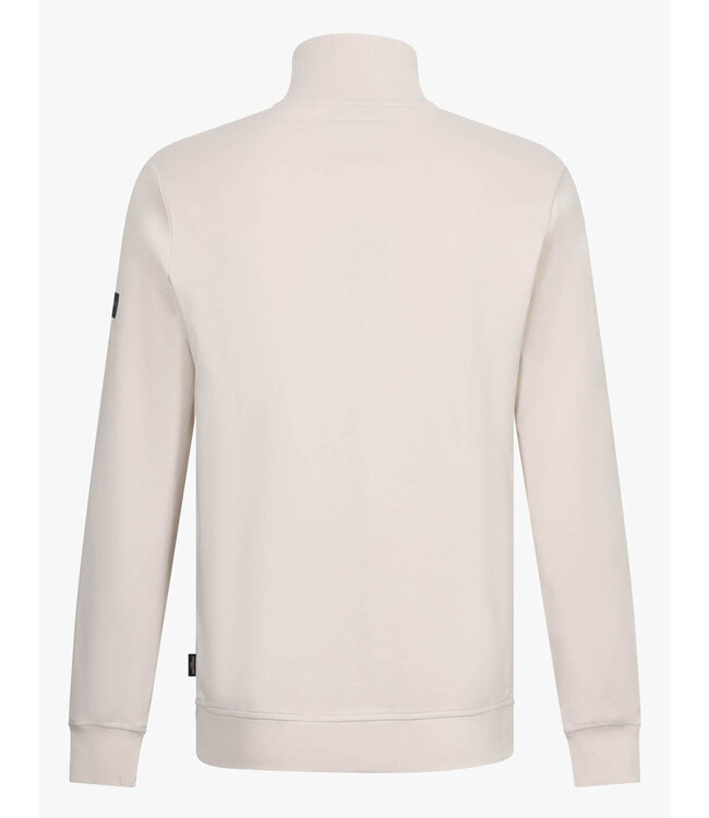 Cavallaro 120252005 Limited Edition Doblo heren sweat zipper met ritsje beige kit half zip sweat