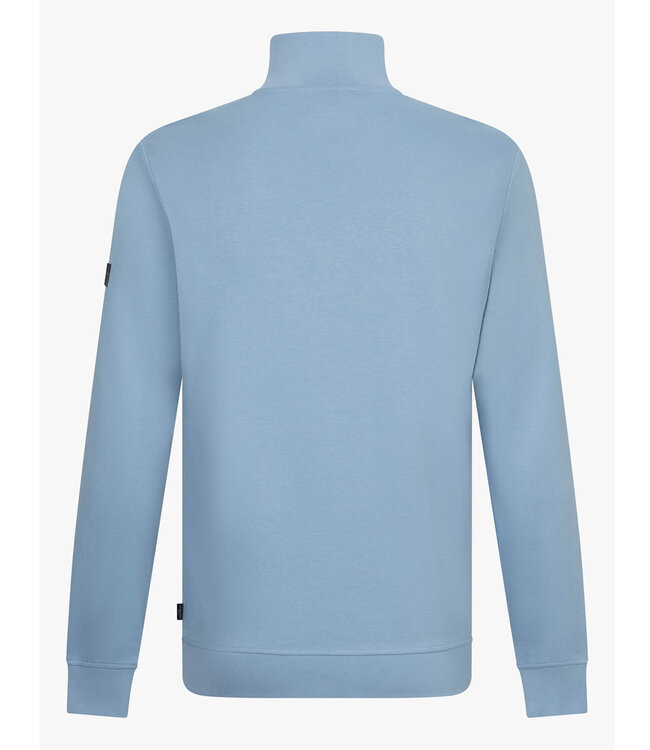 Cavallaro 120252005 Limited Edition Doblo heren sweat zipper met ritsje grey blue half zip sweat