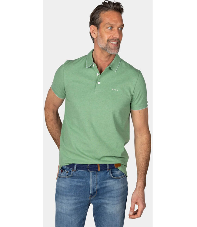 New Zealand Auckland Colin 25BN118 1742 polo classic army groen met biesje