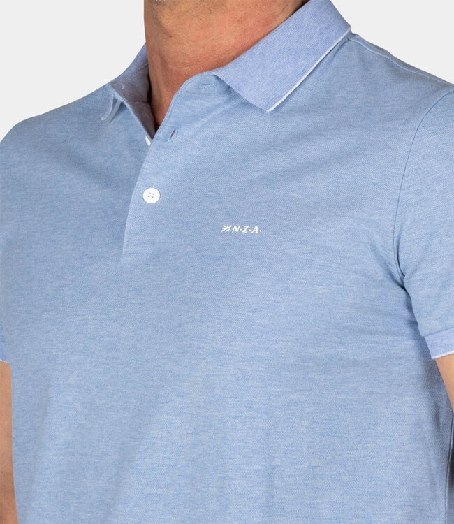 New Zealand Auckland Colin 25BN118 1679 polo pacific blue blauw met biesje