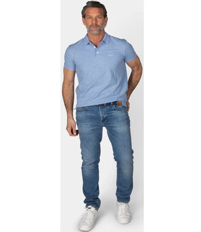 New Zealand Auckland Colin 25BN118 1679 polo pacific blue blauw met biesje