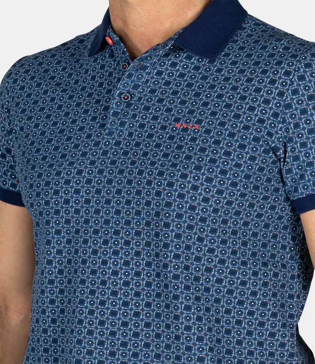 New Zealand Auckland Ricardo 25AN108 1680 Light Navy Polo grafische print