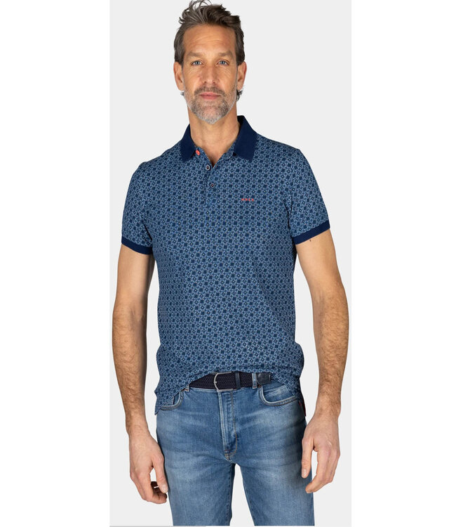 New Zealand Auckland Ricardo 25AN108 1680 Light Navy Polo grafische print