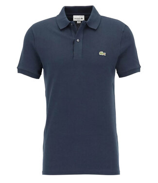 Lacoste slim fit donker petrol blauw polo groen krokodil