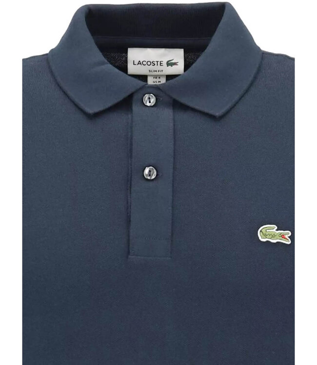 Lacoste C7Z slim fit donker petrol blauw polo groen krokodil