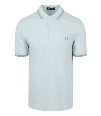 Fred Perry Twin Tipped polo lichtblauw met grijs logo