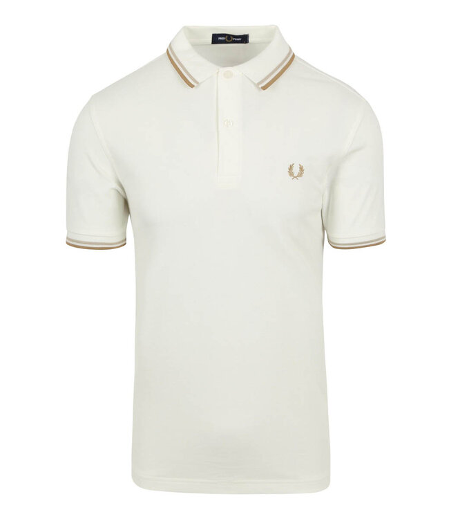 Fred Perry M3600 U83 polo pique Fred Perry Twin Tipped polo off white goud logo