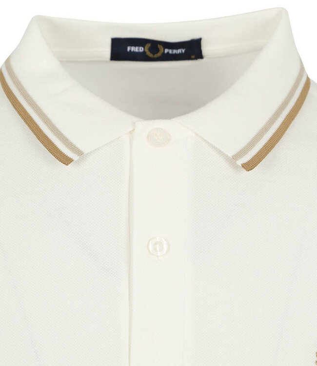 Fred Perry M3600 U83 polo pique Fred Perry Twin Tipped polo off white goud logo