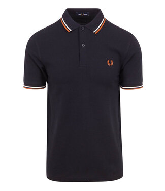 Fred Perry Twin Tipped polo donkerblauw met brique logo