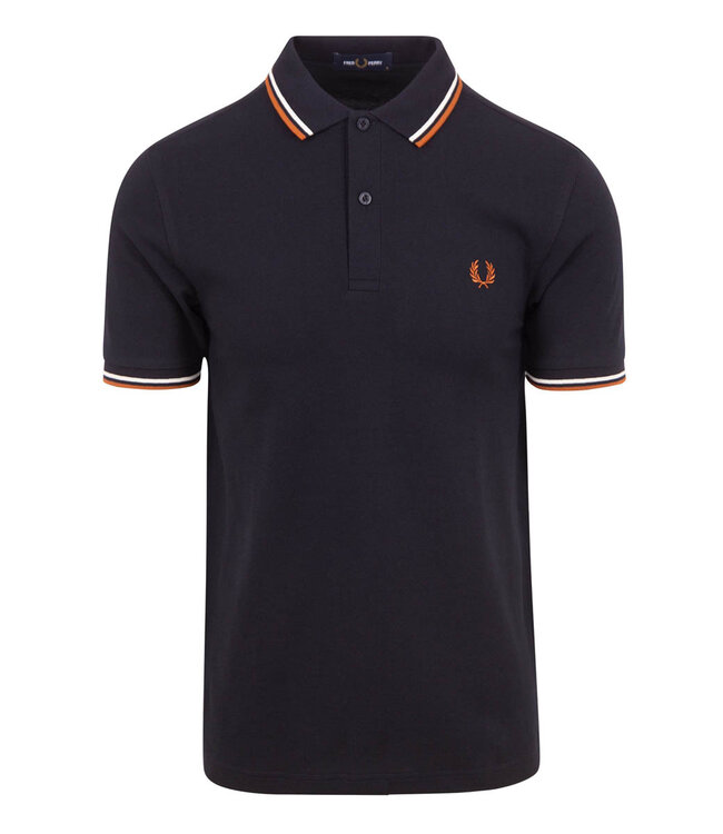 Fred Perry M3600 V33 Twin Tipped polo donkerblauw met brique logo