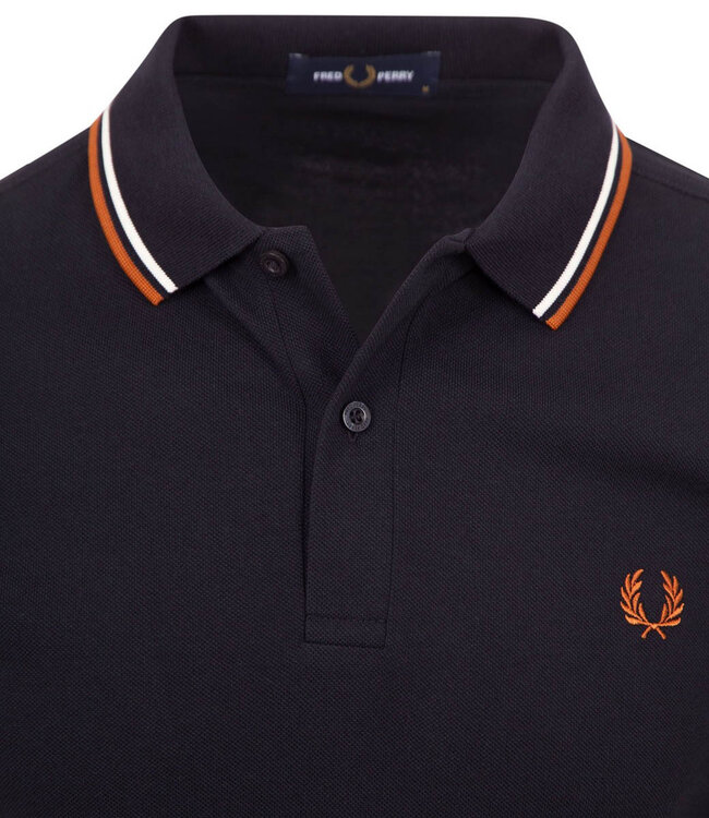 Fred Perry M3600 V33 Twin Tipped polo donkerblauw met brique logo