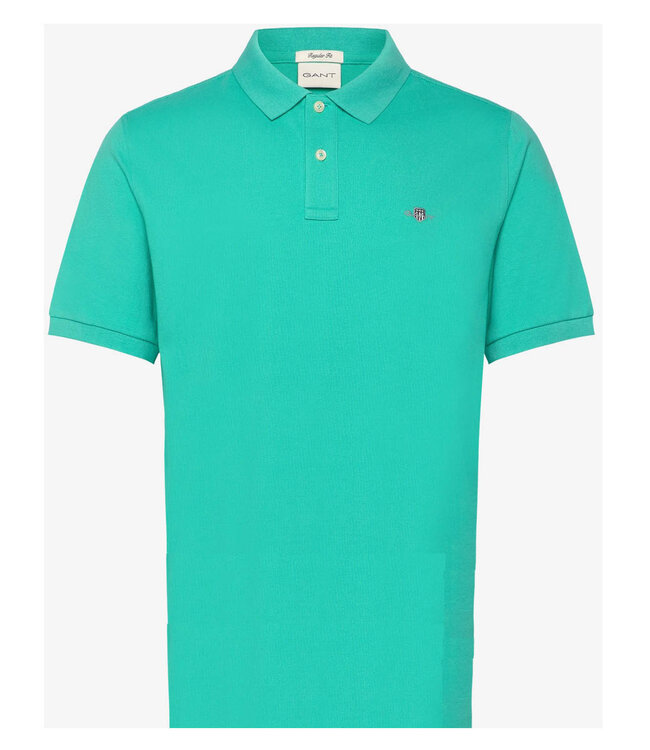 Gant 2210-353 groen blauw tropic blue heren polo korte mouw regular fit