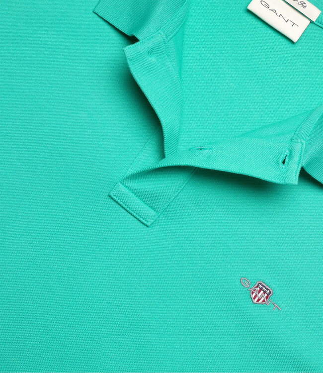 Gant 2210-353 groen blauw tropic blue heren polo korte mouw regular fit