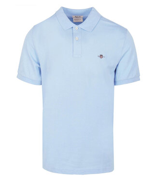 Gant lichtblauw heren polo korte mouw  regular fit