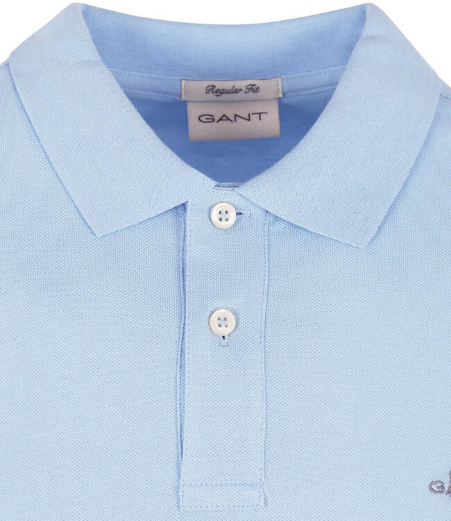 Gant 2210-457 Gant lichtblauw heren polo korte mouw regular fit