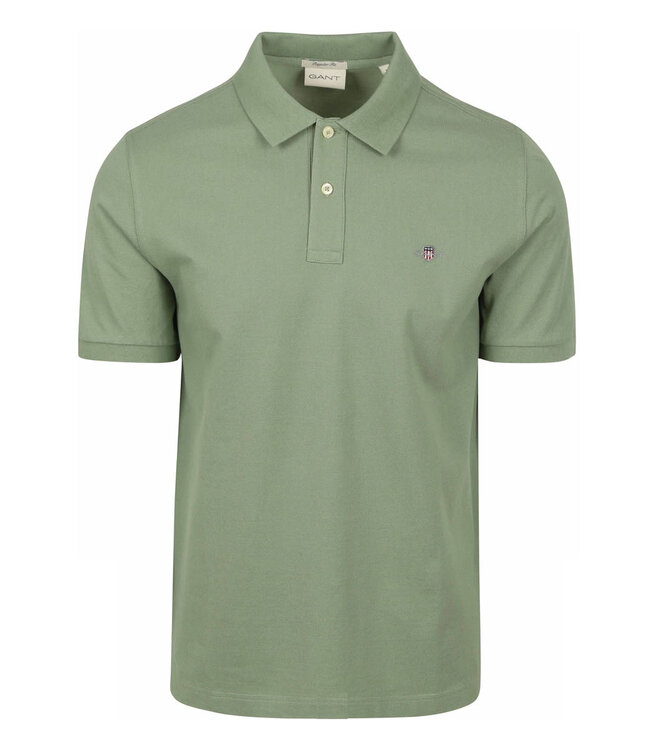 Gant 2210-362 olijfgroen kalamata green heren polo korte mouw
