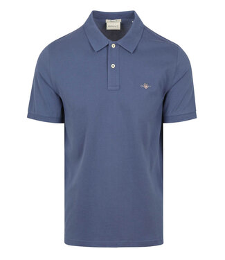 Gant blauw dusty navy heren polo korte mouw regular fit