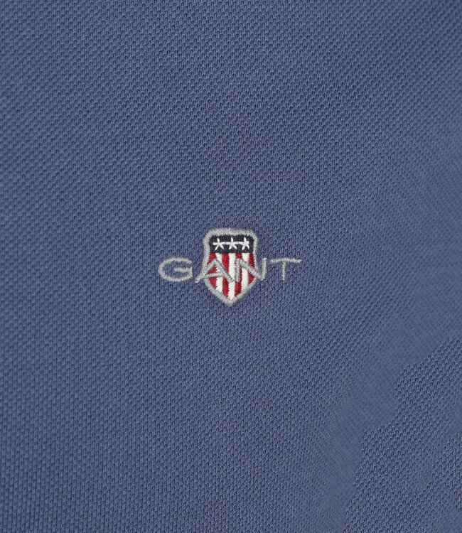 Gant 2210-401 blauw dusty navy heren polo korte mouw regular fit