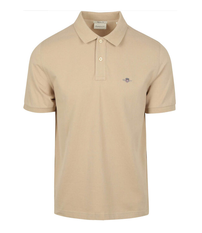 Gant 2210-277 beige dry sand heren polo regular fit