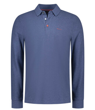 New Zealand Auckland brilliant blue melange polo lange mouw