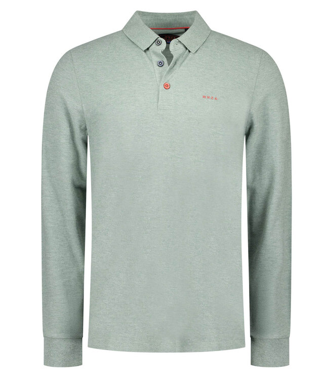 New Zealand Auckland 25GN200 1797 soft green melange polo lange mouw