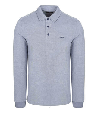 New Zealand Auckland brilliant blue melange polo lange mouw