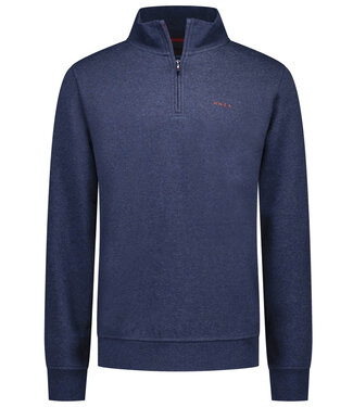 New Zealand Auckland 25GN314 2608 donkerblauw melange sweater met ritsje