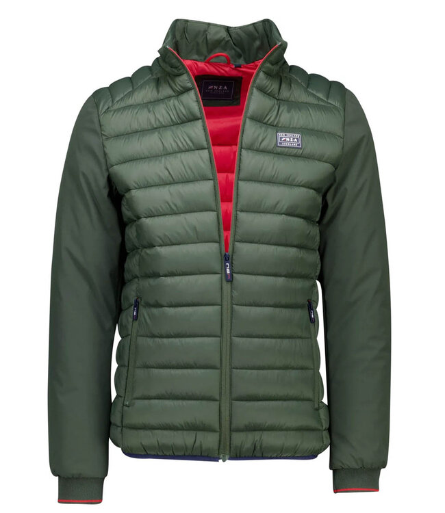New Zealand Auckland 25GN800 1758 olijfgroen gewatteerde jas met rits en zakken