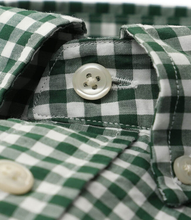 Gant 3000120-338 heren overhemd donkergroen-wit ruitje