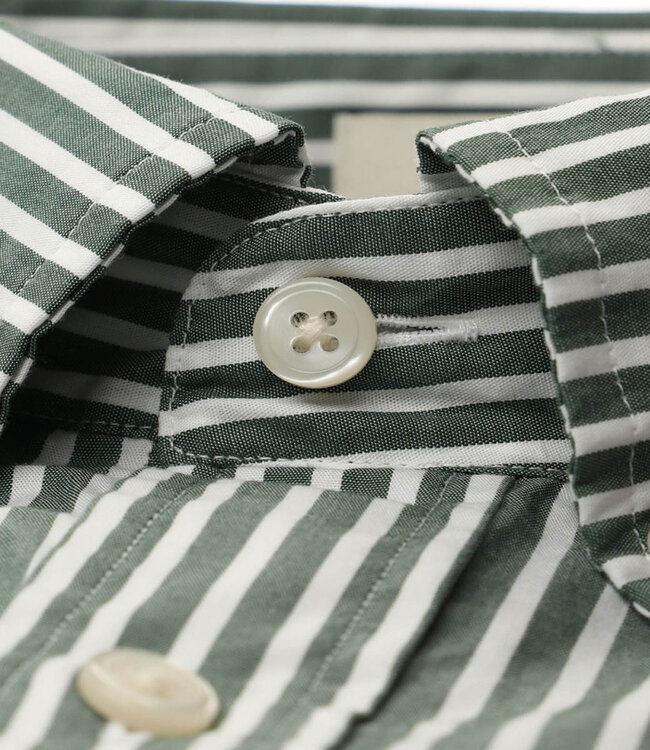 Gant 3000130-338 heren overhemd donkergroen-wit streepje